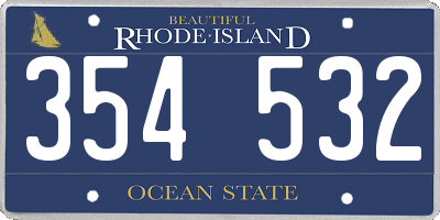 RI license plate 354532