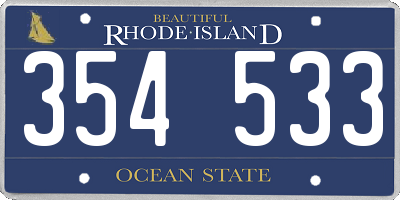 RI license plate 354533