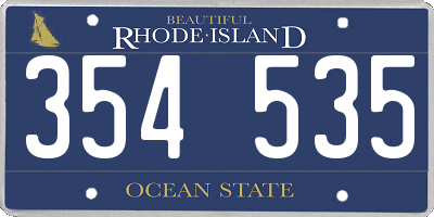 RI license plate 354535