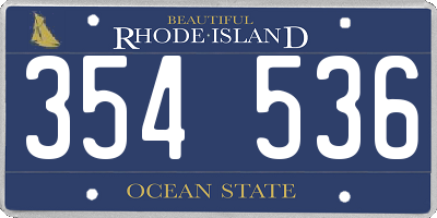 RI license plate 354536