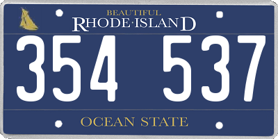 RI license plate 354537