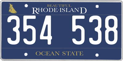 RI license plate 354538