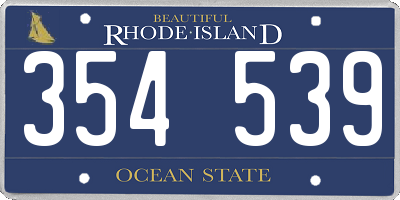 RI license plate 354539