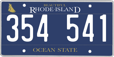 RI license plate 354541