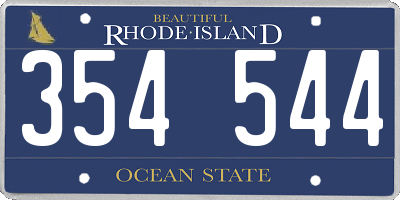 RI license plate 354544