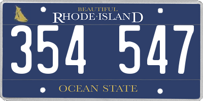 RI license plate 354547
