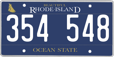 RI license plate 354548