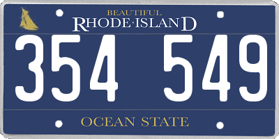 RI license plate 354549