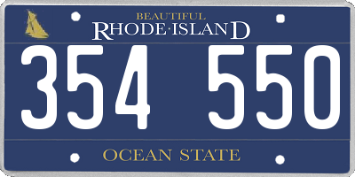RI license plate 354550