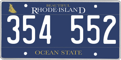 RI license plate 354552