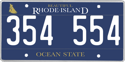RI license plate 354554