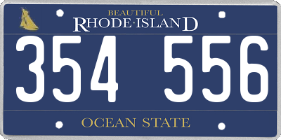 RI license plate 354556