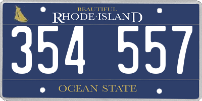 RI license plate 354557