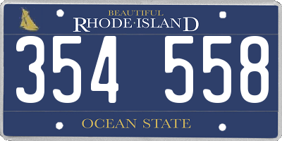 RI license plate 354558