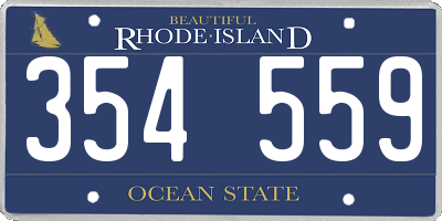 RI license plate 354559