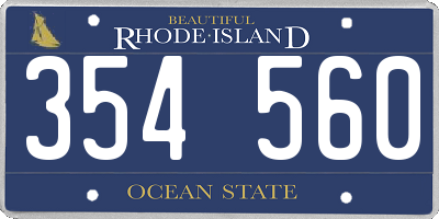 RI license plate 354560