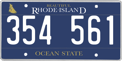 RI license plate 354561