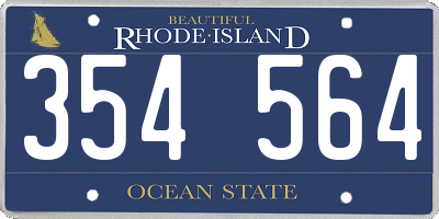 RI license plate 354564