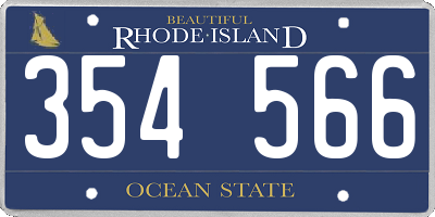 RI license plate 354566