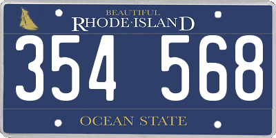 RI license plate 354568