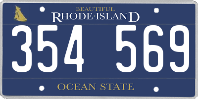 RI license plate 354569