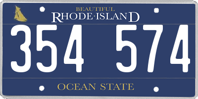 RI license plate 354574