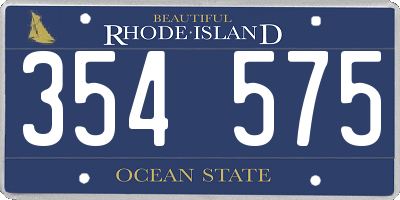 RI license plate 354575