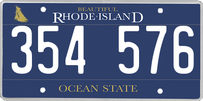 RI license plate 354576