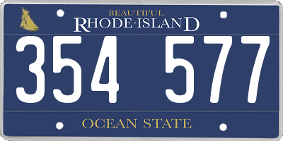 RI license plate 354577