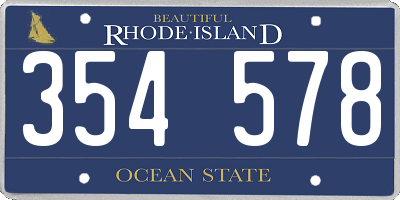 RI license plate 354578