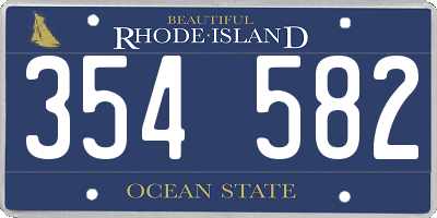 RI license plate 354582