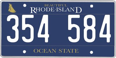 RI license plate 354584