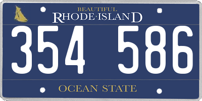 RI license plate 354586