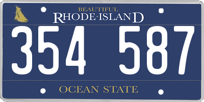 RI license plate 354587