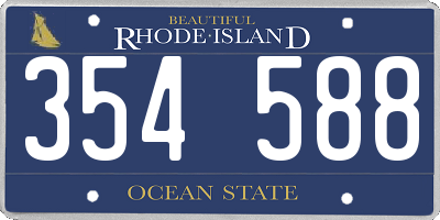 RI license plate 354588