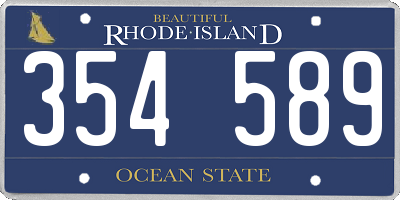 RI license plate 354589
