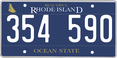 RI license plate 354590