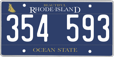 RI license plate 354593