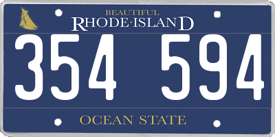 RI license plate 354594