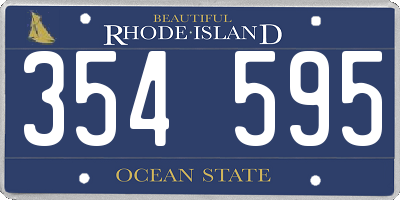 RI license plate 354595
