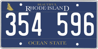 RI license plate 354596
