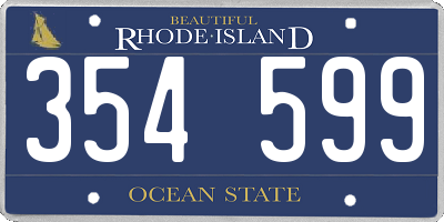 RI license plate 354599