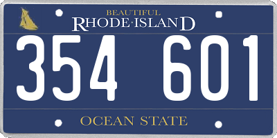 RI license plate 354601