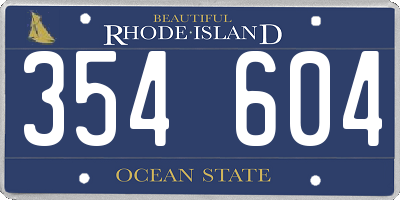 RI license plate 354604