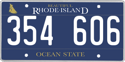 RI license plate 354606