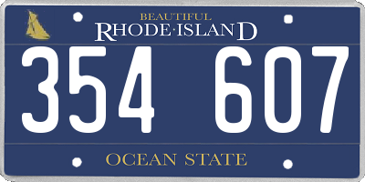 RI license plate 354607