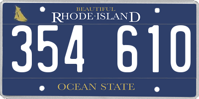 RI license plate 354610