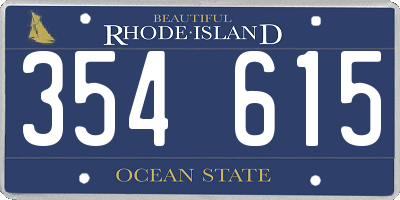 RI license plate 354615