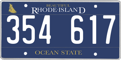 RI license plate 354617