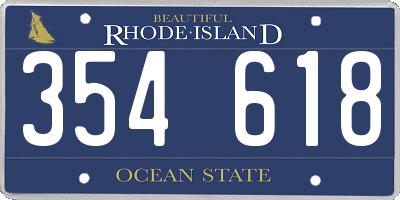 RI license plate 354618